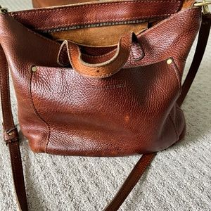 Portland Leather medium crossbody tote Nutmeg